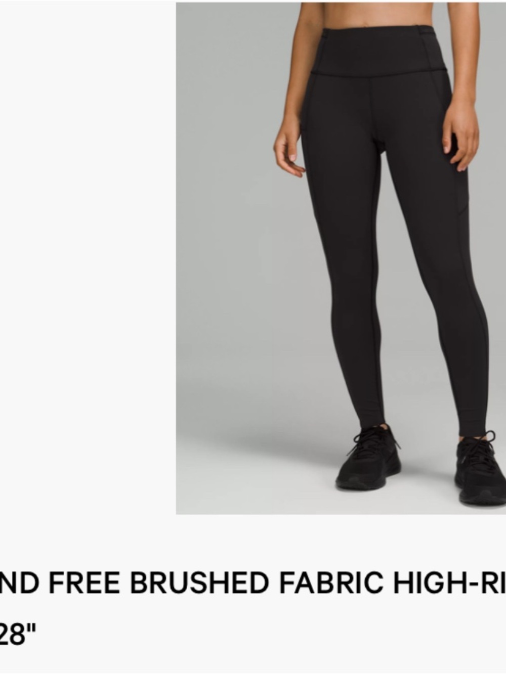 Fast and Free Brushed Fabric High Rise Black Leggings Lululemon
